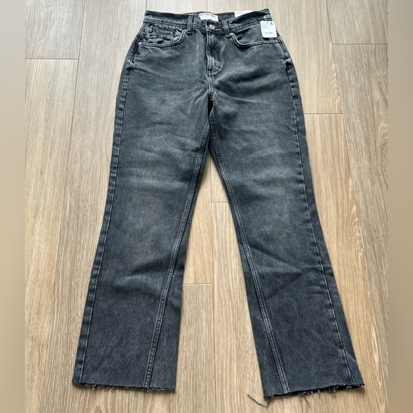 Free People We The Free Xena High Rise Slim Straight Leg Black Wash Size 28 - Picture 3 of 9